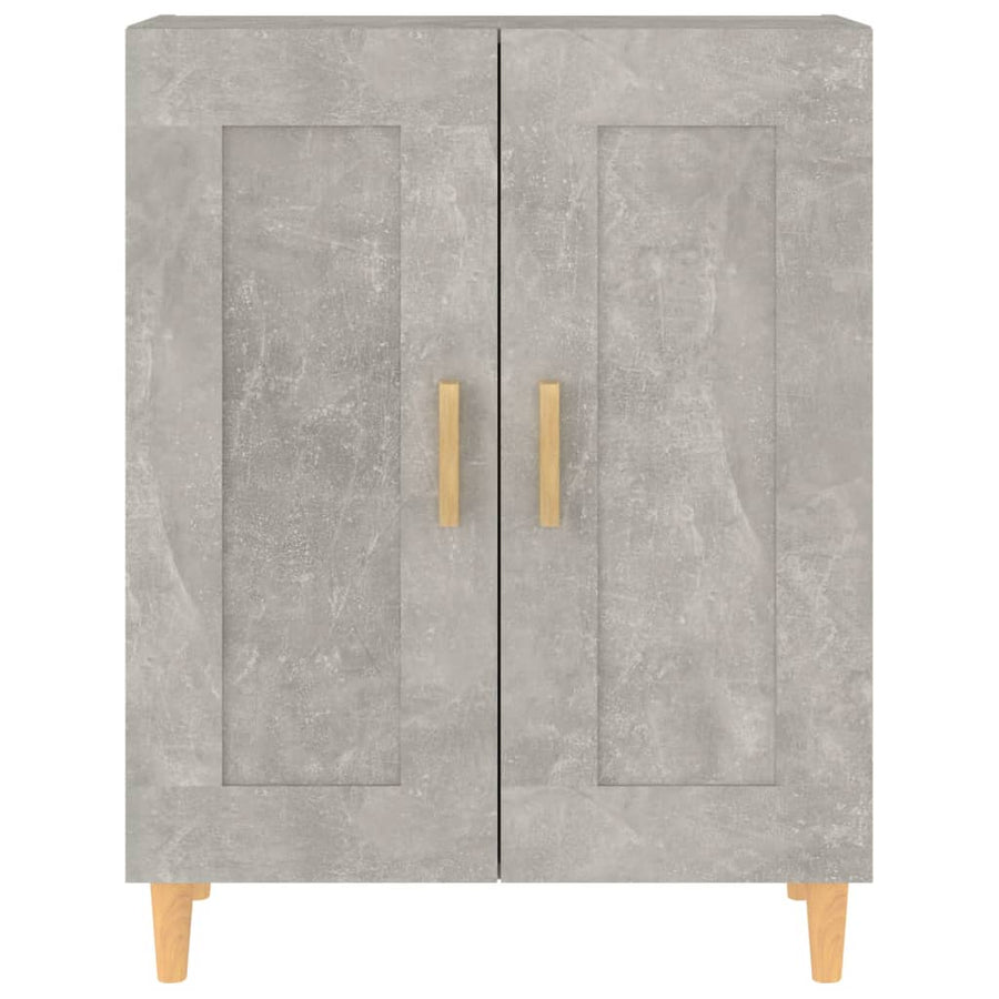 Dressoir 69,5X34X90 Cm Bewerkt Hout Betongrijs