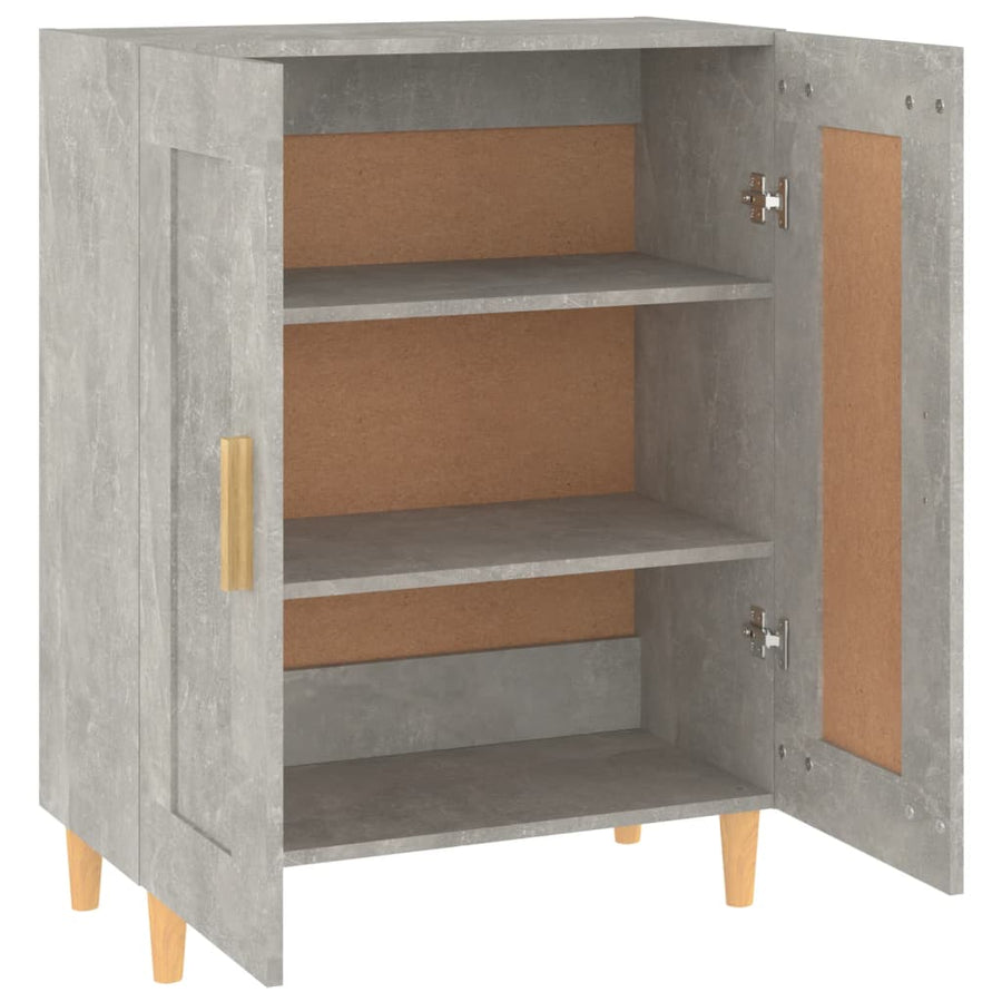 Dressoir 69,5X34X90 Cm Bewerkt Hout Betongrijs