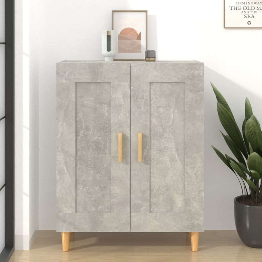 Dressoir 69,5X34X90 Cm Bewerkt Hout Betongrijs