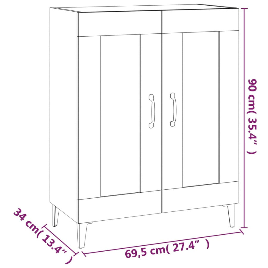 Dressoir 69,5X34X90 Cm Bewerkt Hout Wit