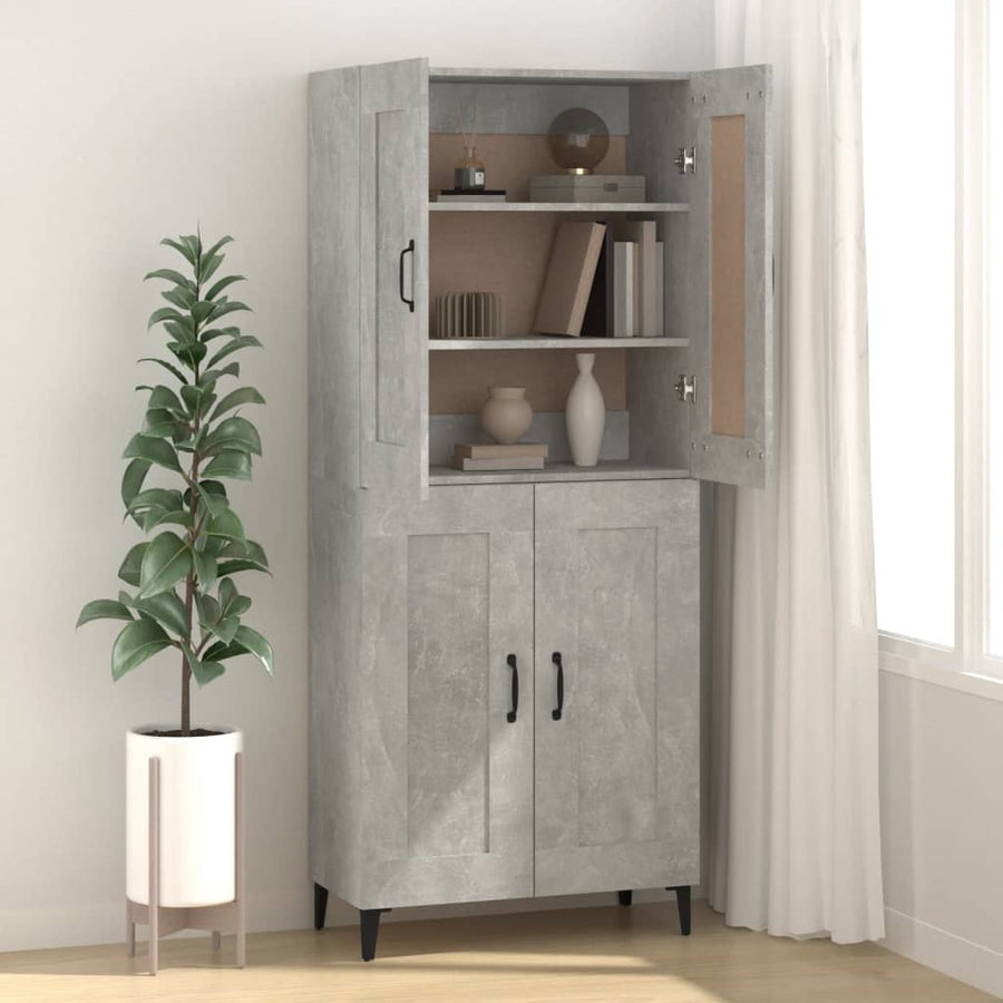 Dressoir 69,5X34X90 Cm Bewerkt Hout Betongrijs