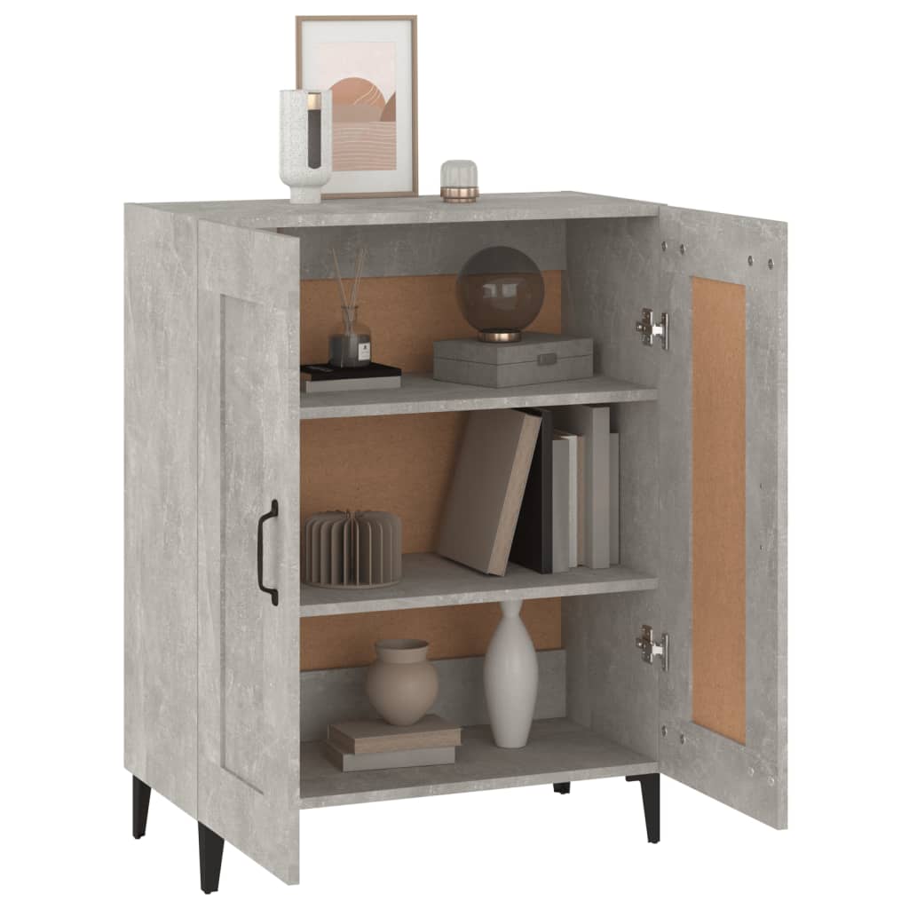 Dressoir 69,5X34X90 Cm Bewerkt Hout Betongrijs
