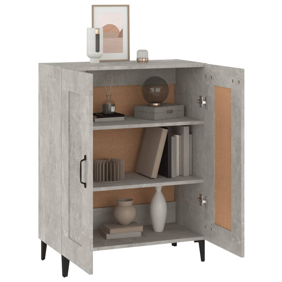 Dressoir 69,5X34X90 Cm Bewerkt Hout Betongrijs