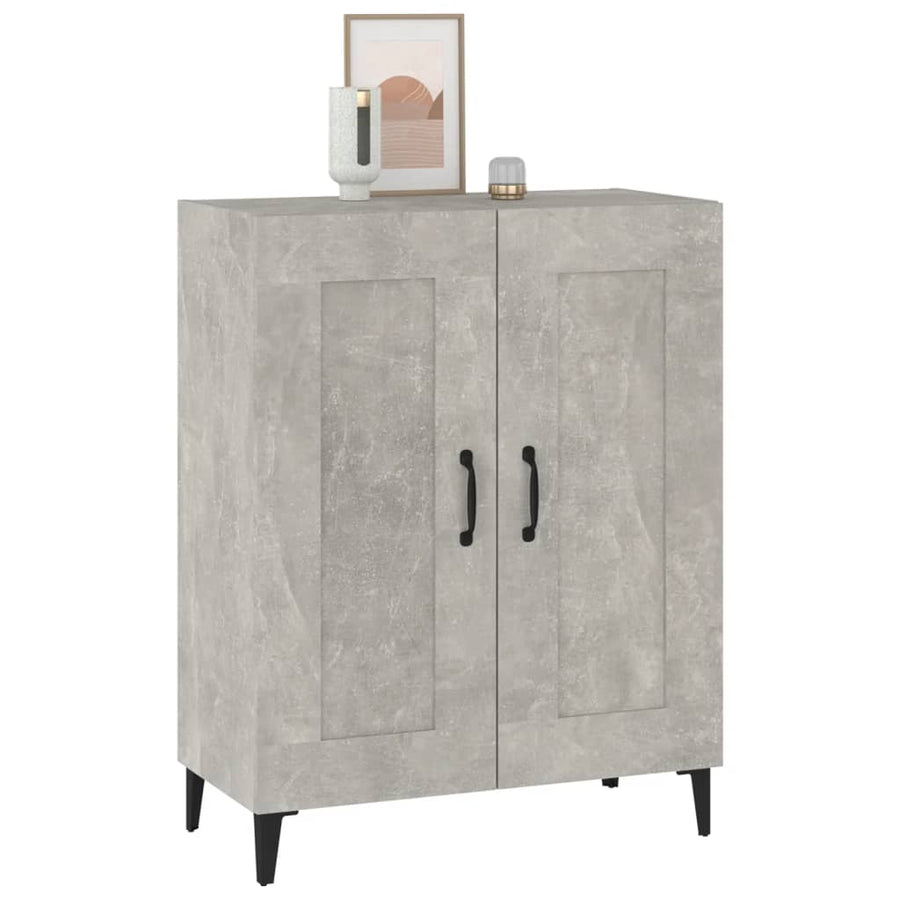 Dressoir 69,5X34X90 Cm Bewerkt Hout Betongrijs