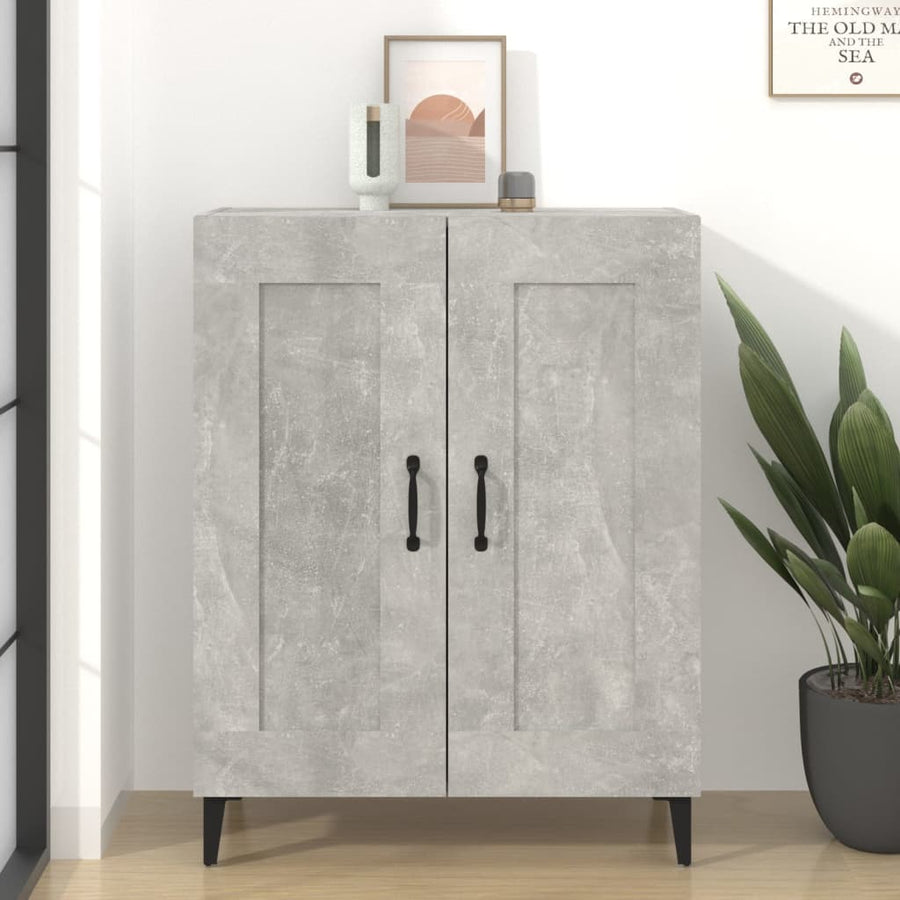 Dressoir 69,5X34X90 Cm Bewerkt Hout Betongrijs