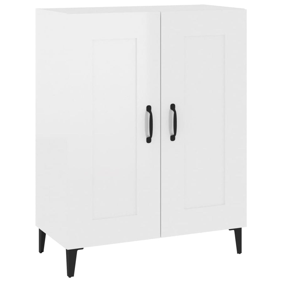 Dressoir 69,5X34X90 Cm Bewerkt Hout Hoogglans Wit