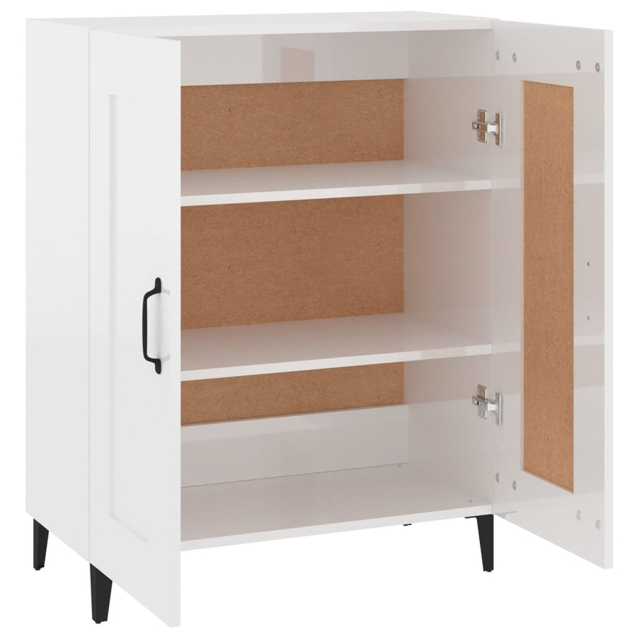 Dressoir 69,5X34X90 Cm Bewerkt Hout Hoogglans Wit