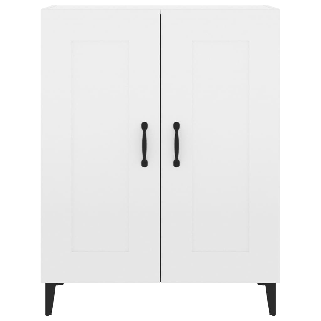 Dressoir 69,5X34X90 Cm Bewerkt Hout Hoogglans Wit