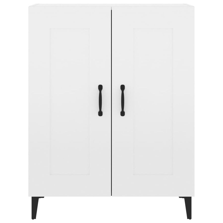 Dressoir 69,5X34X90 Cm Bewerkt Hout Hoogglans Wit