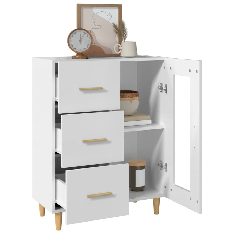 Dressoir 69,5X34X90 Cm Bewerkt Hout Wit