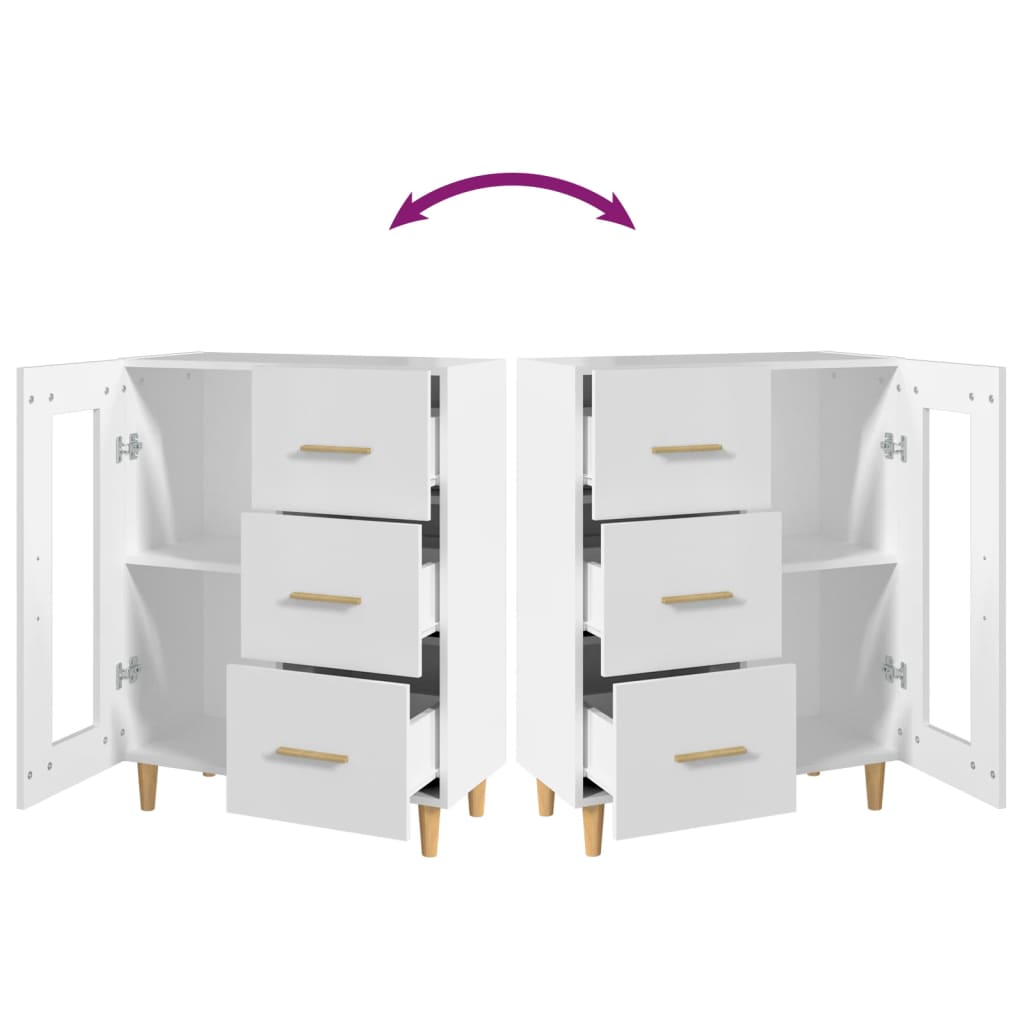 Dressoir 69,5X34X90 Cm Bewerkt Hout Wit