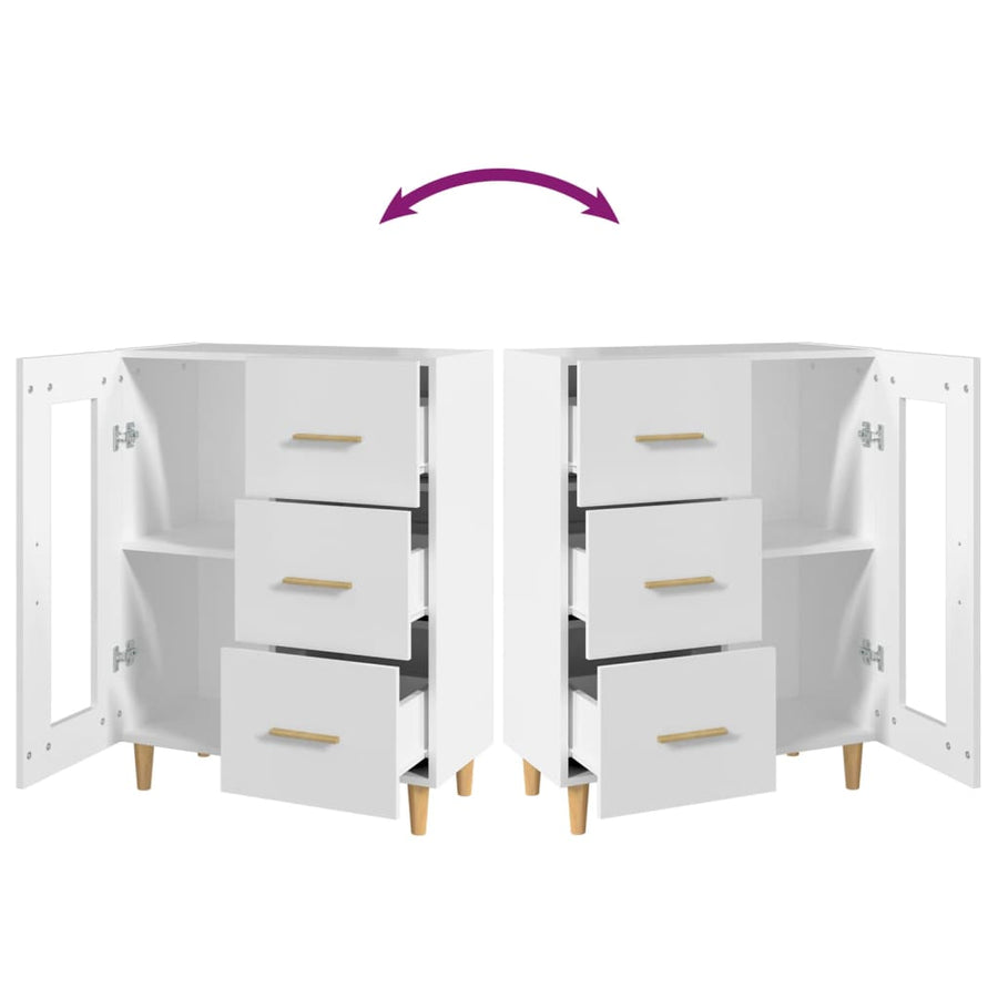 Dressoir 69,5X34X90 Cm Bewerkt Hout Wit