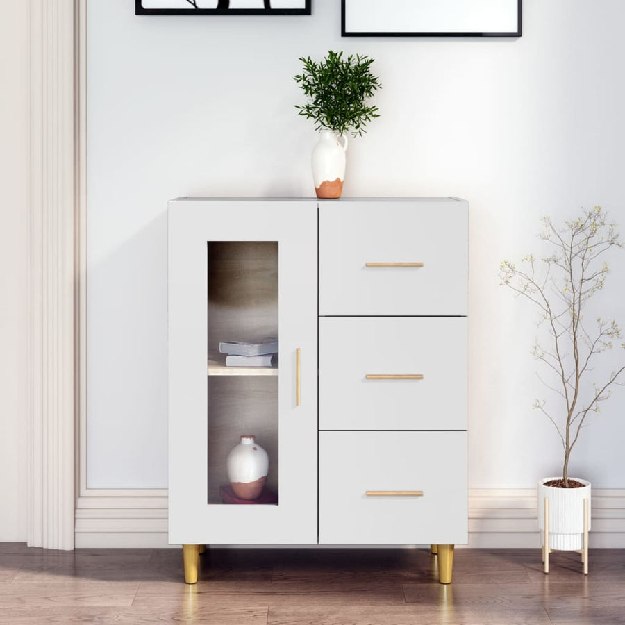 Dressoir 69,5X34X90 Cm Bewerkt Hout Wit