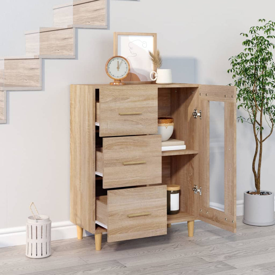 Dressoir 69,5X34X90 Cm Bewerkt Hout Kleurig Sonoma eiken