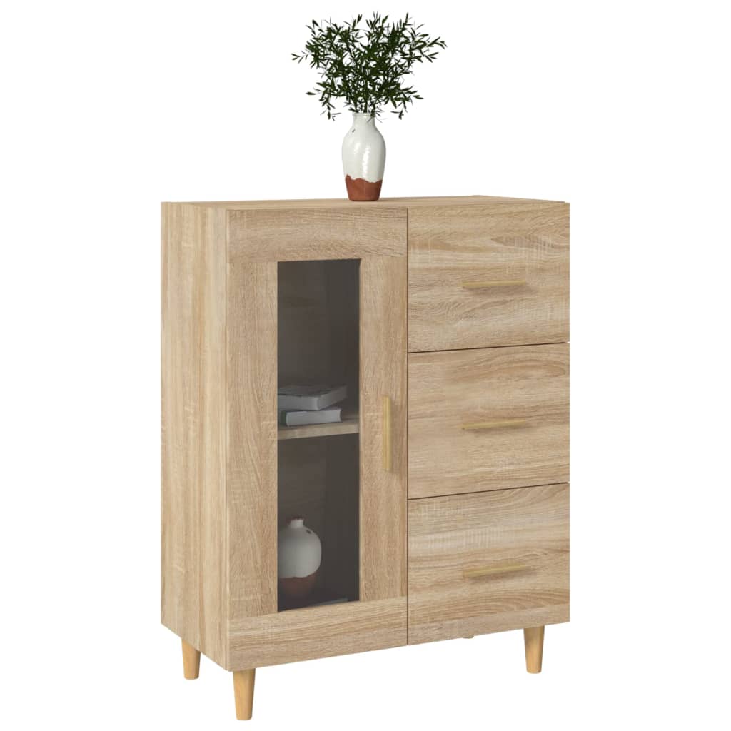 Dressoir 69,5X34X90 Cm Bewerkt Hout Kleurig Sonoma eiken