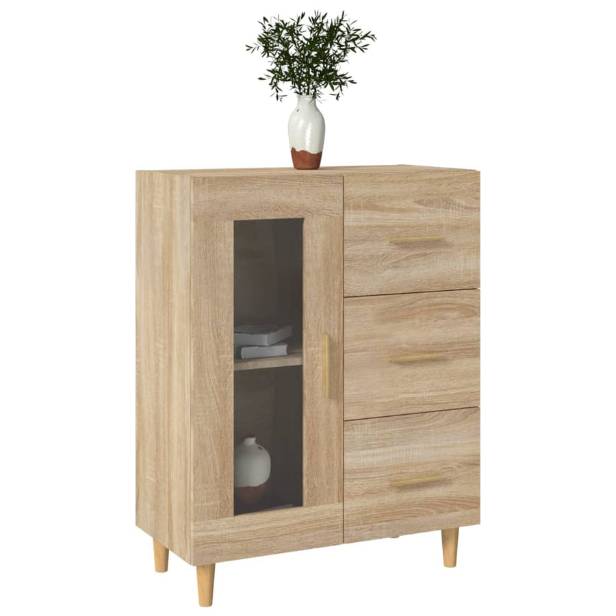 Dressoir 69,5X34X90 Cm Bewerkt Hout Kleurig Sonoma eiken