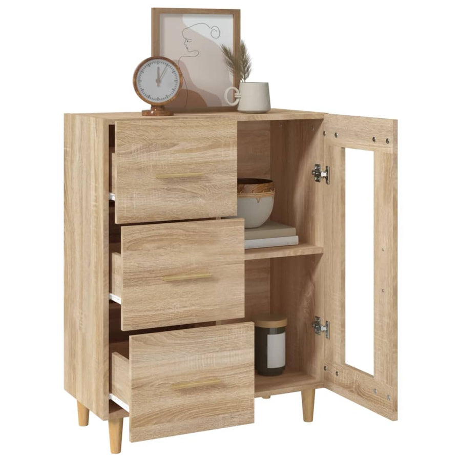 Dressoir 69,5X34X90 Cm Bewerkt Hout Kleurig Sonoma eiken