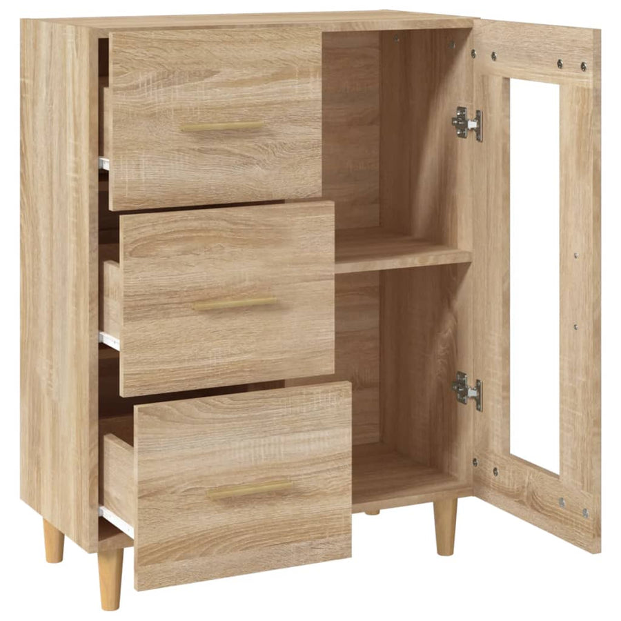 Dressoir 69,5X34X90 Cm Bewerkt Hout Kleurig Sonoma eiken