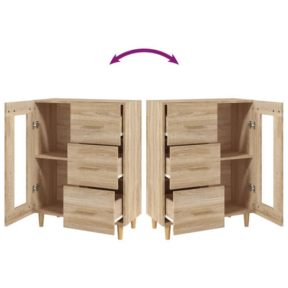 Dressoir 69,5X34X90 Cm Bewerkt Hout Kleurig Sonoma eiken