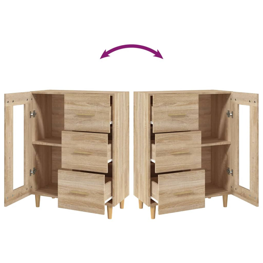 Dressoir 69,5X34X90 Cm Bewerkt Hout Kleurig Sonoma eiken