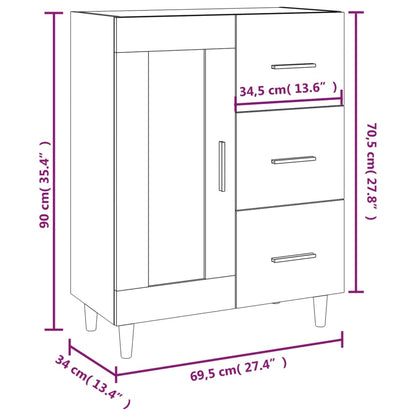 Dressoir 69,5X34X90 Cm Bewerkt Hout Kleurig Sonoma eiken
