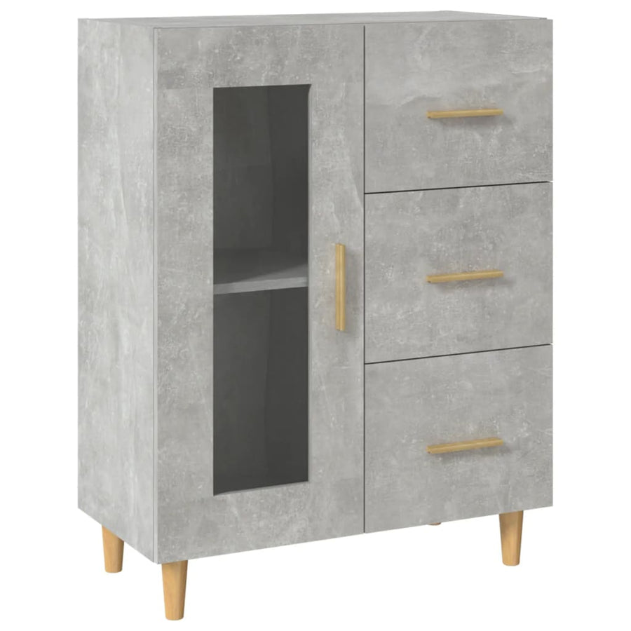 Dressoir 69,5X34X90 Cm Bewerkt Hout Betongrijs