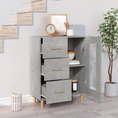 Dressoir 69,5X34X90 Cm Bewerkt Hout Betongrijs
