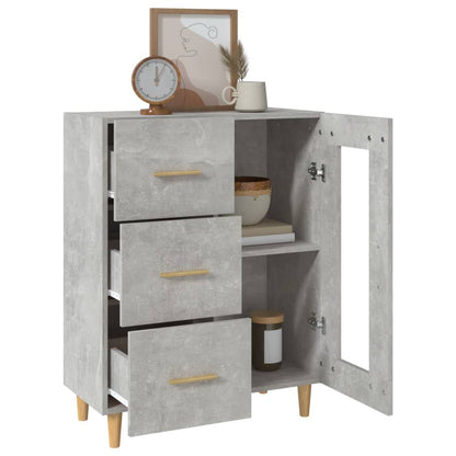 Dressoir 69,5X34X90 Cm Bewerkt Hout Betongrijs