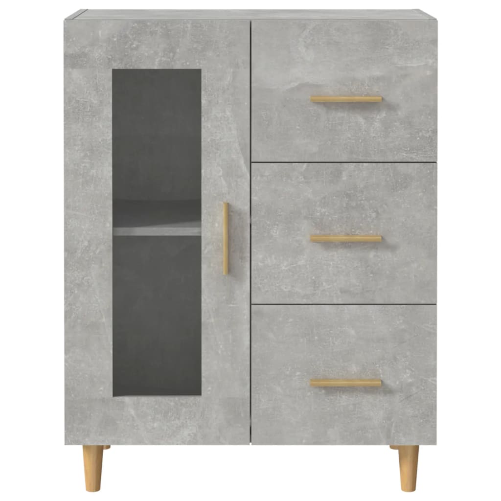 Dressoir 69,5X34X90 Cm Bewerkt Hout Betongrijs