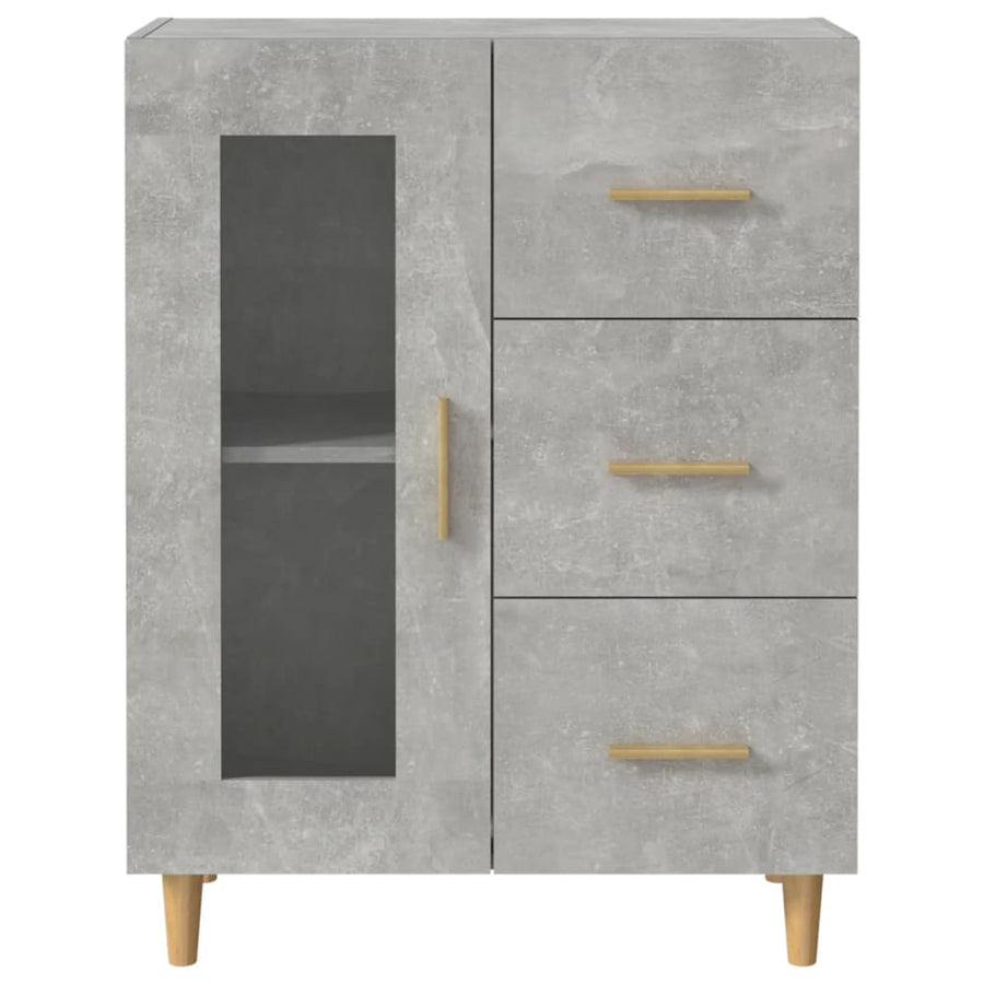 Dressoir 69,5X34X90 Cm Bewerkt Hout Betongrijs