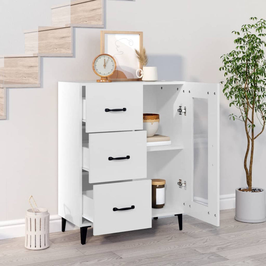 Dressoir 69,5X34X90 Cm Bewerkt Hout Wit