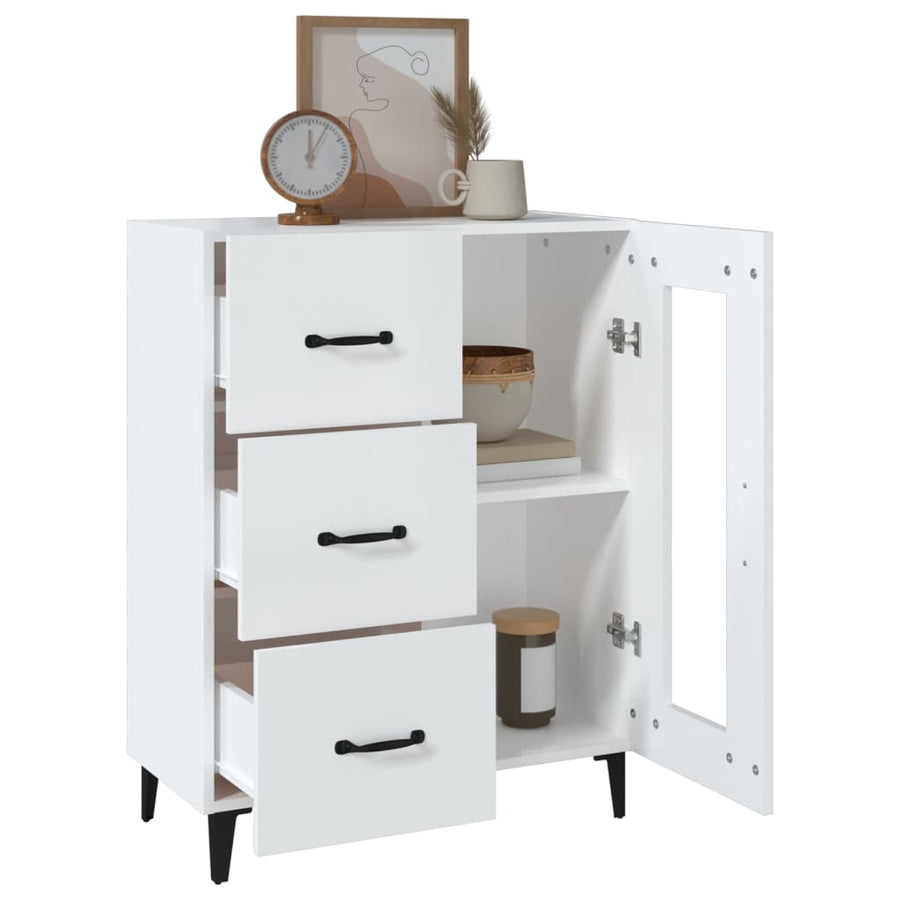 Dressoir 69,5X34X90 Cm Bewerkt Hout Wit