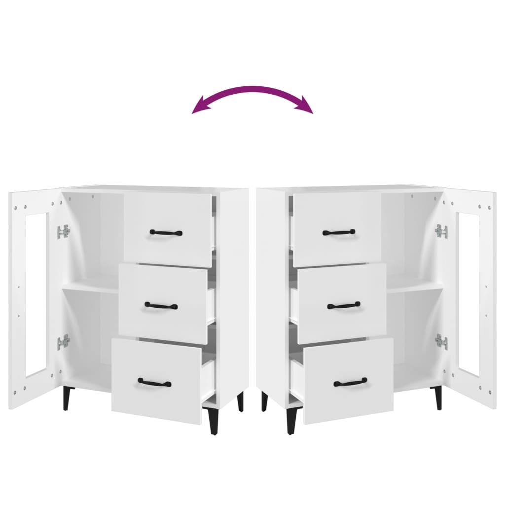 Dressoir 69,5X34X90 Cm Bewerkt Hout Wit