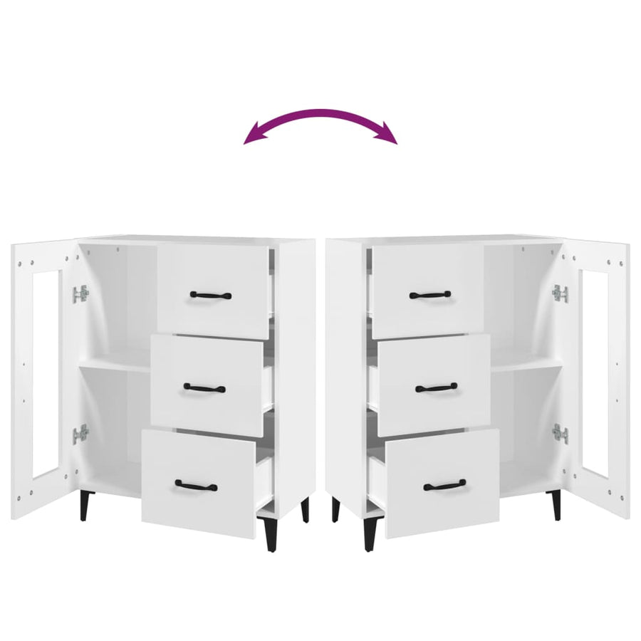 Dressoir 69,5X34X90 Cm Bewerkt Hout Wit