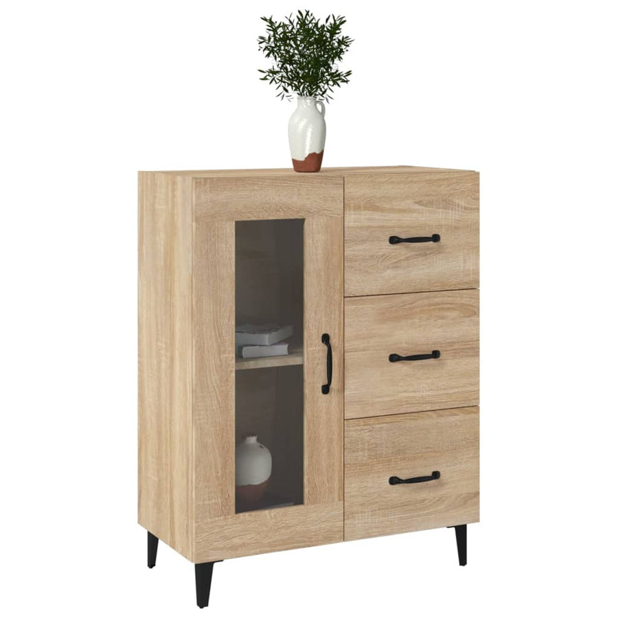 Dressoir 69,5X34X90 Cm Bewerkt Hout Kleurig Sonoma eiken