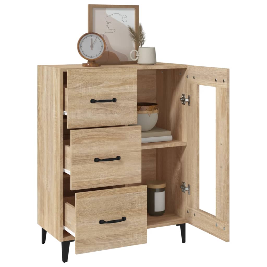 Dressoir 69,5X34X90 Cm Bewerkt Hout Kleurig Sonoma eiken