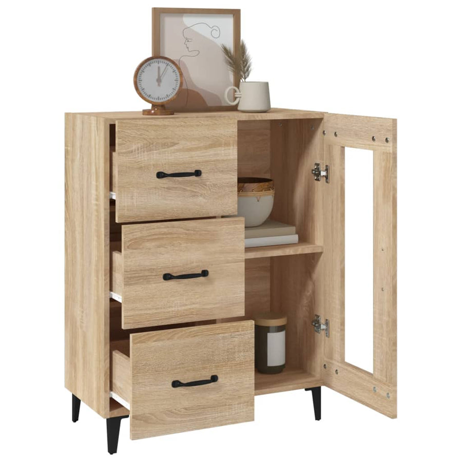 Dressoir 69,5X34X90 Cm Bewerkt Hout Kleurig Sonoma eiken