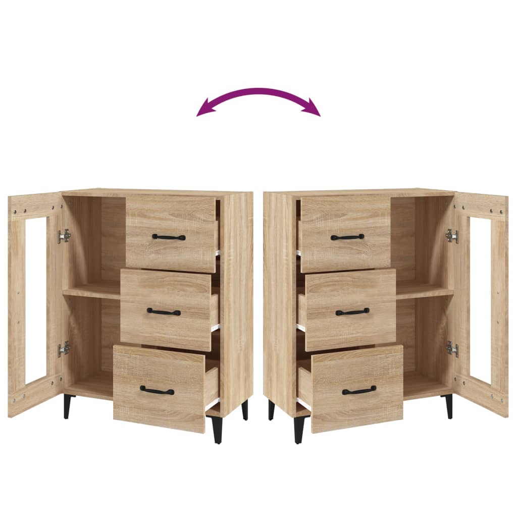 Dressoir 69,5X34X90 Cm Bewerkt Hout Kleurig Sonoma eiken
