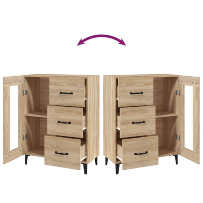 Dressoir 69,5X34X90 Cm Bewerkt Hout Kleurig Sonoma eiken