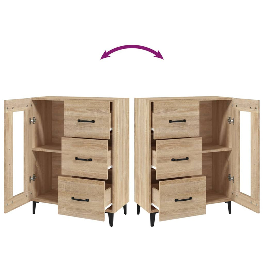Dressoir 69,5X34X90 Cm Bewerkt Hout Kleurig Sonoma eiken