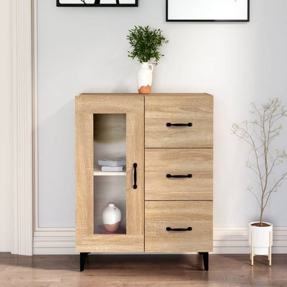 Dressoir 69,5X34X90 Cm Bewerkt Hout Kleurig Sonoma eiken
