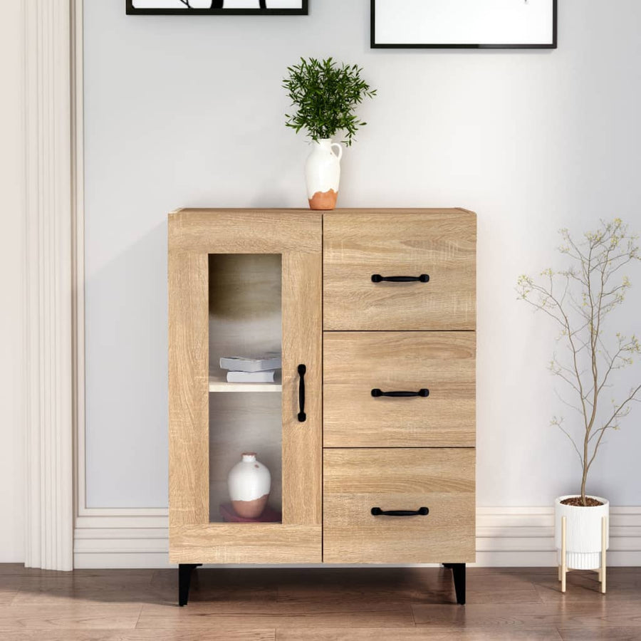 Dressoir 69,5X34X90 Cm Bewerkt Hout Kleurig Sonoma eiken