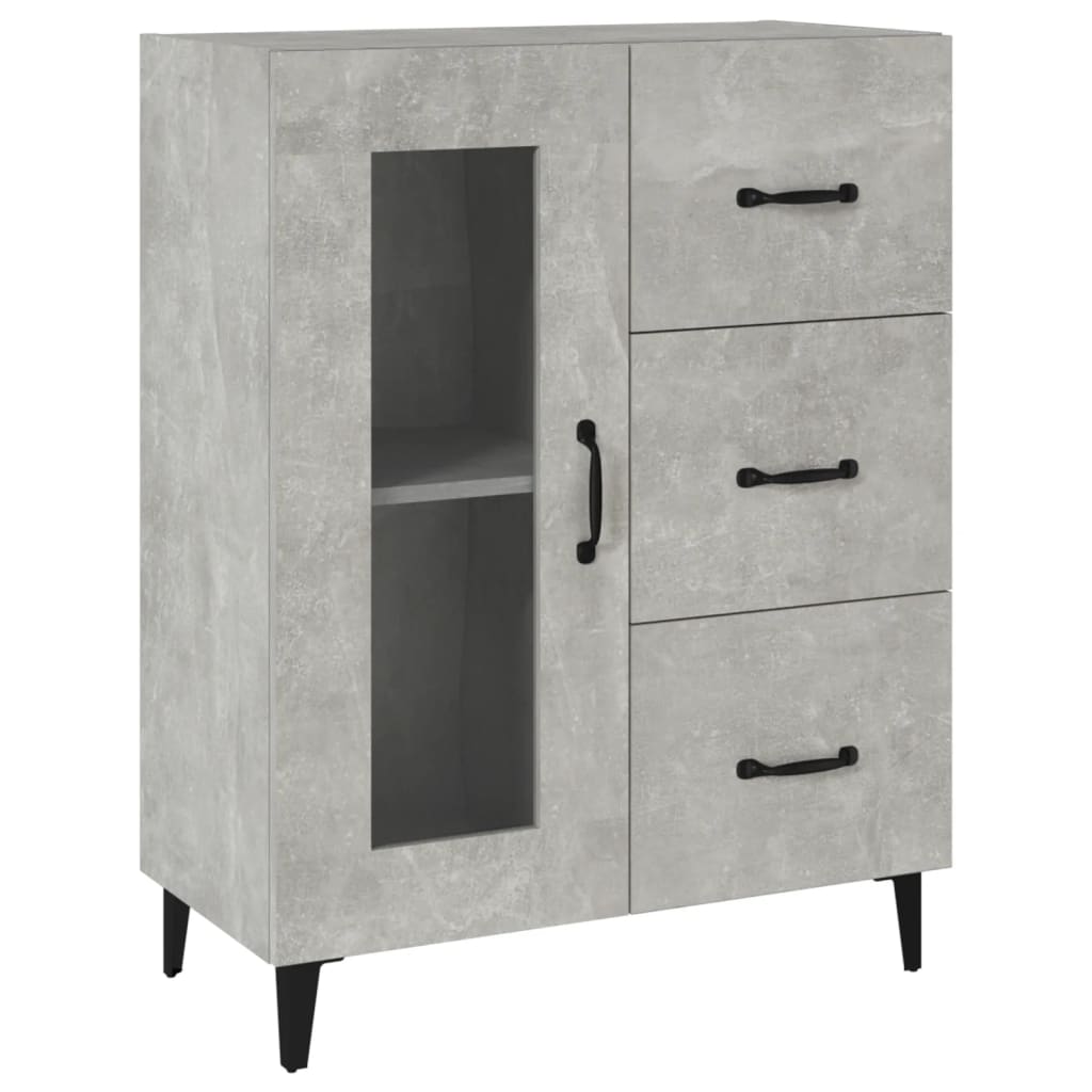 Dressoir 69,5X34X90 Cm Bewerkt Hout Betongrijs
