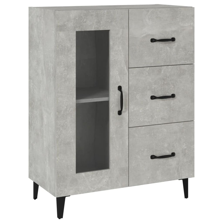 Dressoir 69,5X34X90 Cm Bewerkt Hout Betongrijs