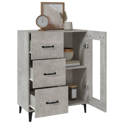 Dressoir 69,5X34X90 Cm Bewerkt Hout Betongrijs