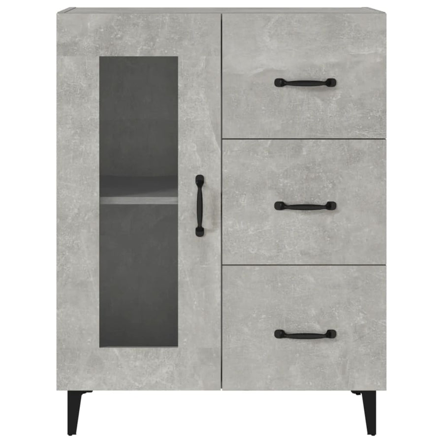 Dressoir 69,5X34X90 Cm Bewerkt Hout Betongrijs