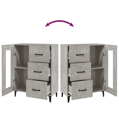 Dressoir 69,5X34X90 Cm Bewerkt Hout Betongrijs