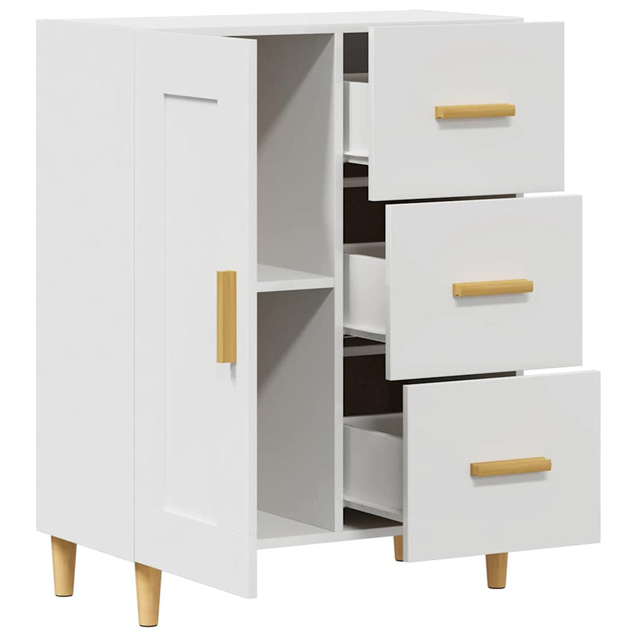 Dressoir 69,5X34X90 Cm Bewerkt Hout Wit