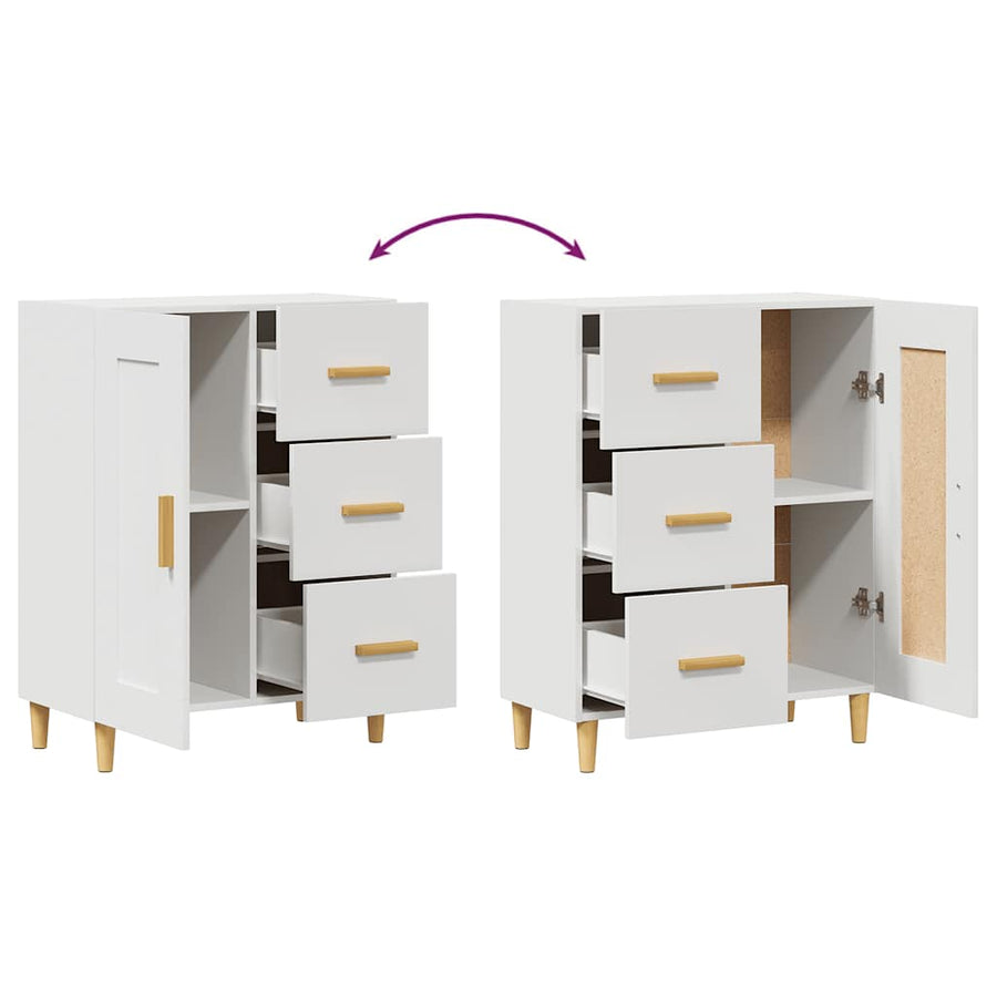 Dressoir 69,5X34X90 Cm Bewerkt Hout Wit