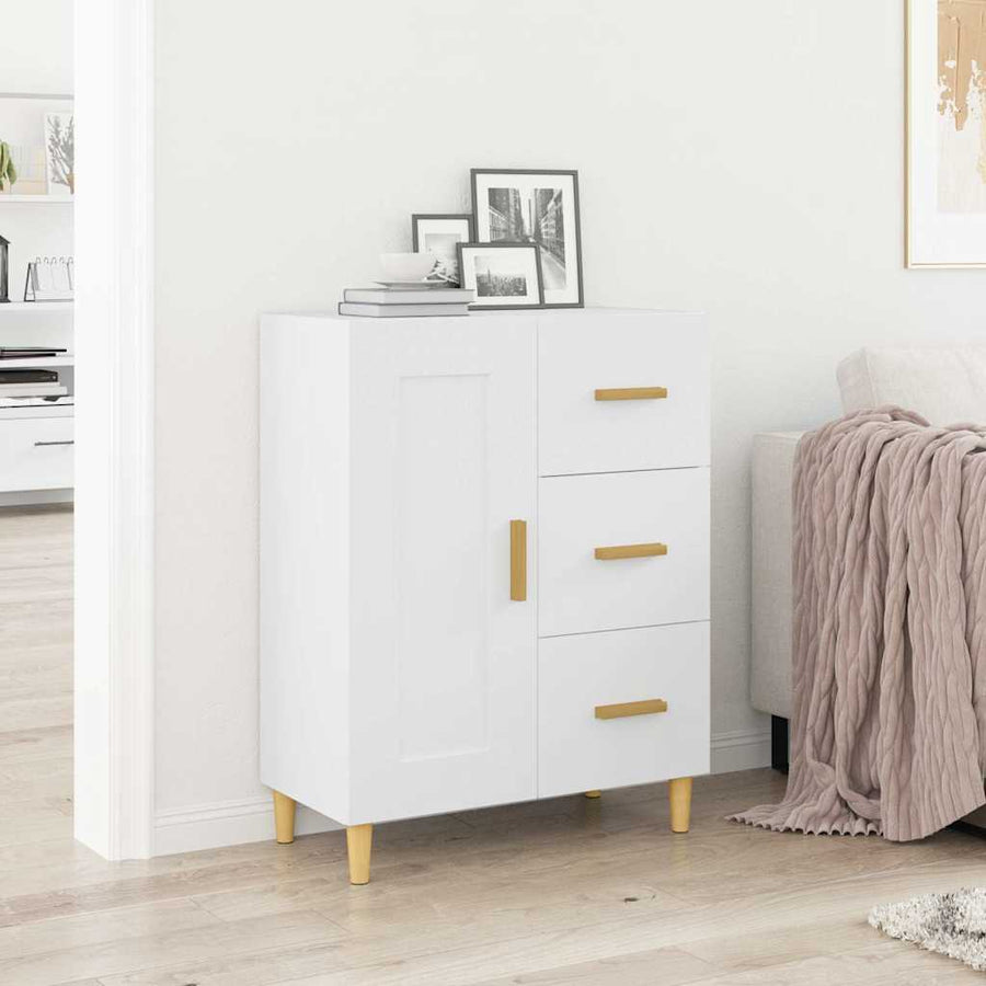 Dressoir 69,5X34X90 Cm Bewerkt Hout Wit